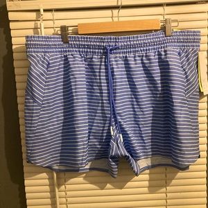 NWT active short for women , blue/white stripped , unlined